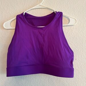 Fabletics Purple Racerback Sports Bra Phone Pocket Size L
